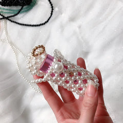 Beaded Lipstick Crossbody Bag for Women - Customizable and Portable