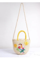 Straw Bag Women's Embroidery Woven Bag Large-capacity One-shoulder