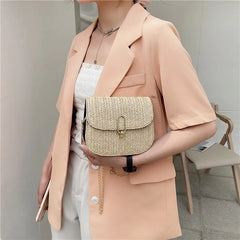 Summer Rattan Straw Shoulder Bag for Women
