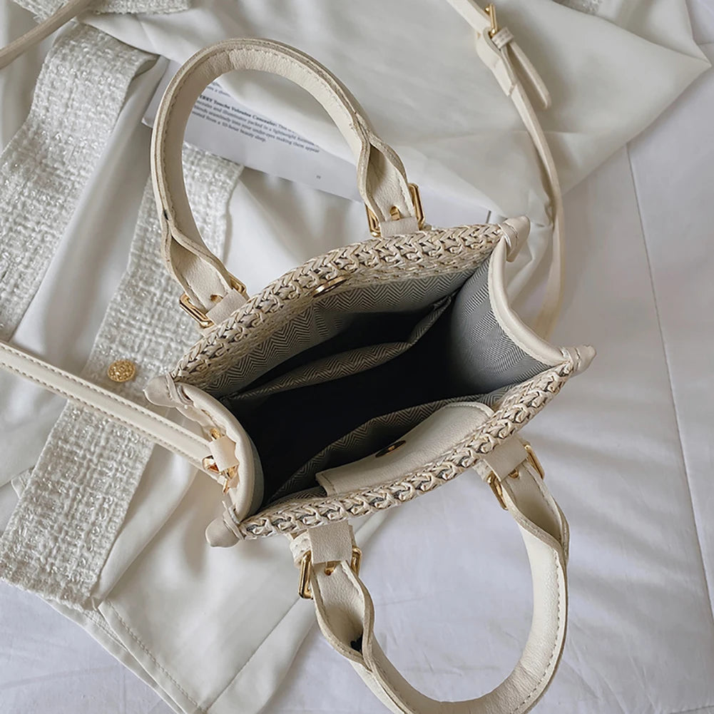 Straw Shoulder Bags Woven Vacation Crossbody Bag Casual Beach Totes Pouch