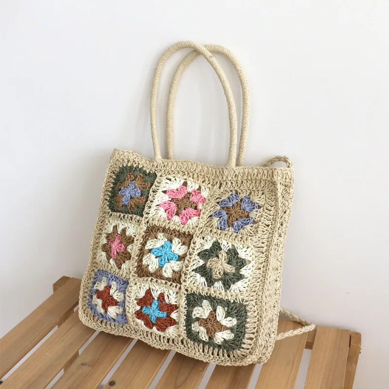 Straw Woven Shoulder Bag Summer Beach Handbag Messenger Ethnic Style