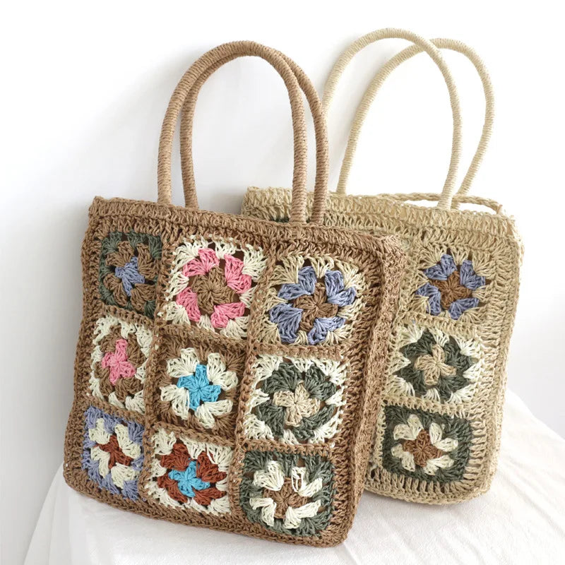 Straw Woven Shoulder Bag Summer Beach Handbag Messenger Ethnic Style