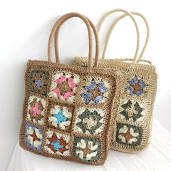 Straw Woven Shoulder Bag Summer Beach Handbag Messenger Ethnic Style