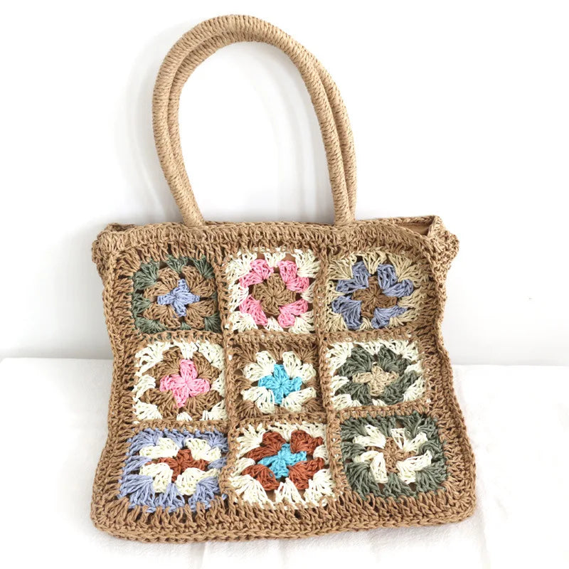 Straw Woven Shoulder Bag Summer Beach Handbag Messenger Ethnic Style