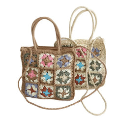 Straw Woven Shoulder Bag Summer Beach Handbag Messenger Ethnic Style