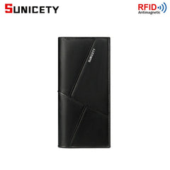Vintage PU Leather Men's Wallet Purse Long Clutch Bag Male Money Clips