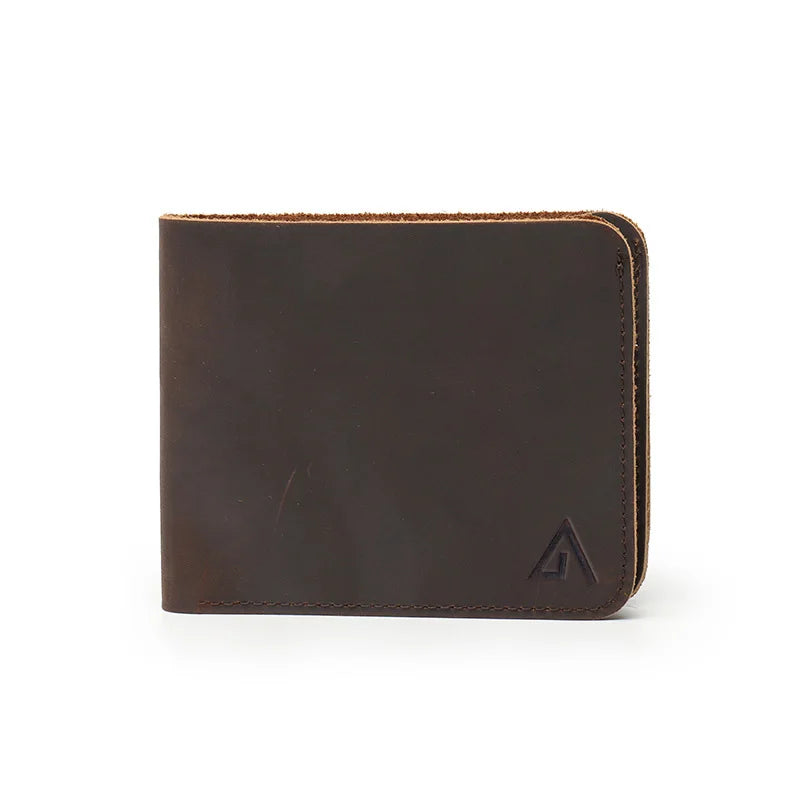 Wallet Men Leather Short Purse Crazy Horse Coffee Money Clips Male Female