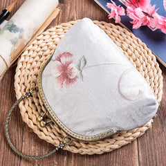 Vintage Floral Embroidery Clasp Handbag Chain Messenger Bag