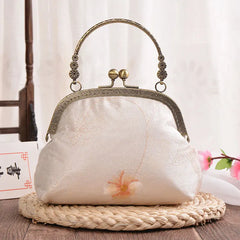 Vintage Floral Embroidery Clasp Handbag Chain Messenger Bag