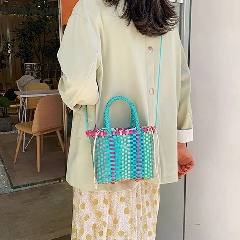 Woven Rattan Straw Beach Bag Women's Shoulder Bag