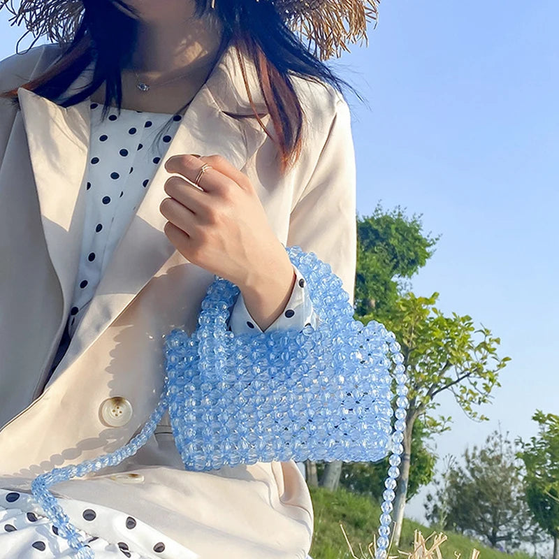 Multi-Color Beads Bag Women's Crystal Handbag