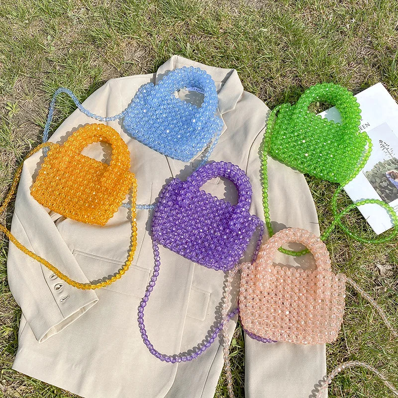 Multi-Color Beads Bag Women's Crystal Handbag