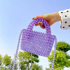 Multi-Color Beads Bag Women's Crystal Handbag