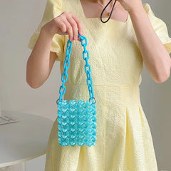 Multi-Color Beads Bag Transparent Crystal Ins Handbag