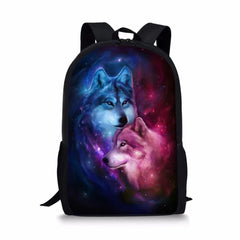 HaoYun Kids Backpack Fantasy Wolf Pattern School Book Bag