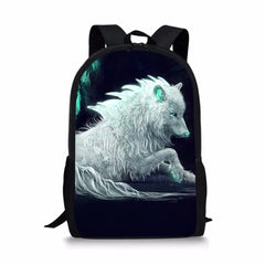 HaoYun Kids Backpack Fantasy Wolf Pattern School Book Bag