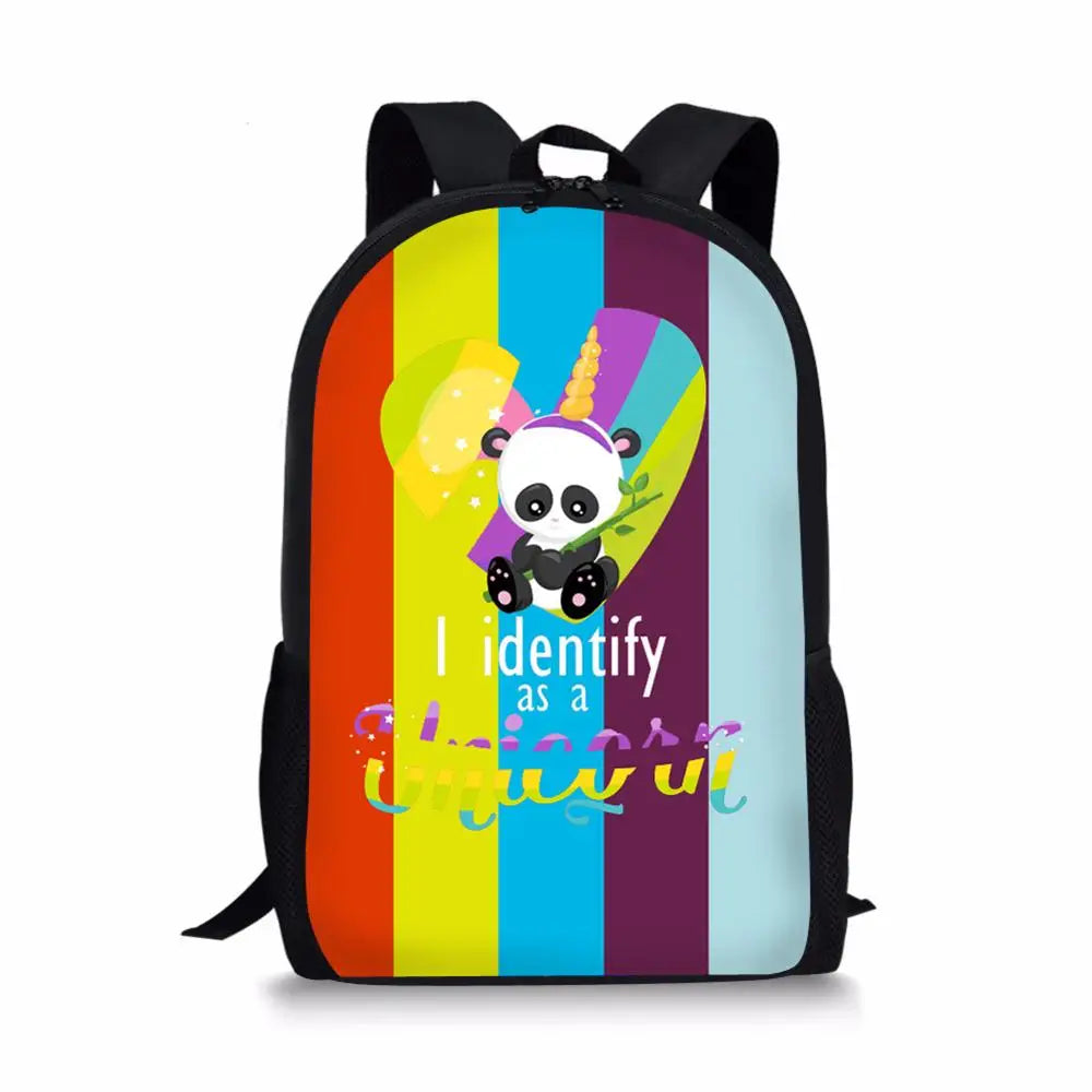 HaoYun Kids Backpack Panda Unicorn Pattern School Bag