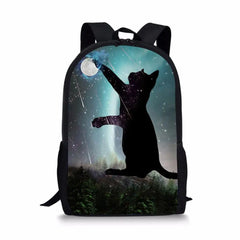 HaoYun Kids School Backpack Fantasy Cats Pattern Cartoon Animal Travel Bag