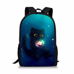 HaoYun Kids School Backpack Fantasy Cats Pattern Cartoon Animal Travel Bag