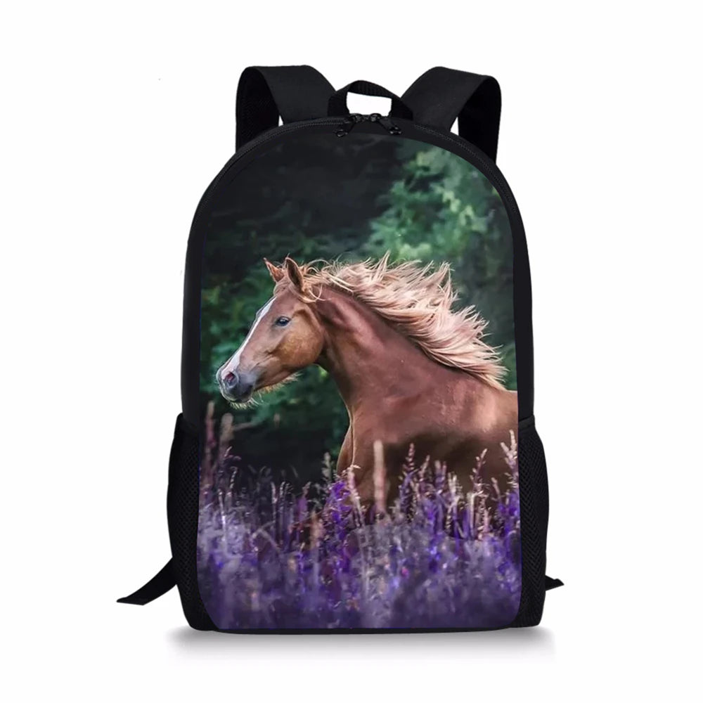 HaoYun Kids Backpack Flower Horse Prints Pattern School Bags Toddler Book Bags