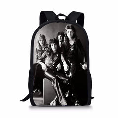 Queen Band Prints Pattern Kids School Backpack