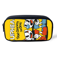 Cuphead Mugman Pen Holder Bag for Children School Supplies