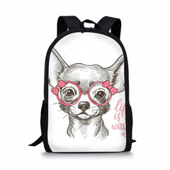 HaoYun Bulldog Print Kids School Backpack
