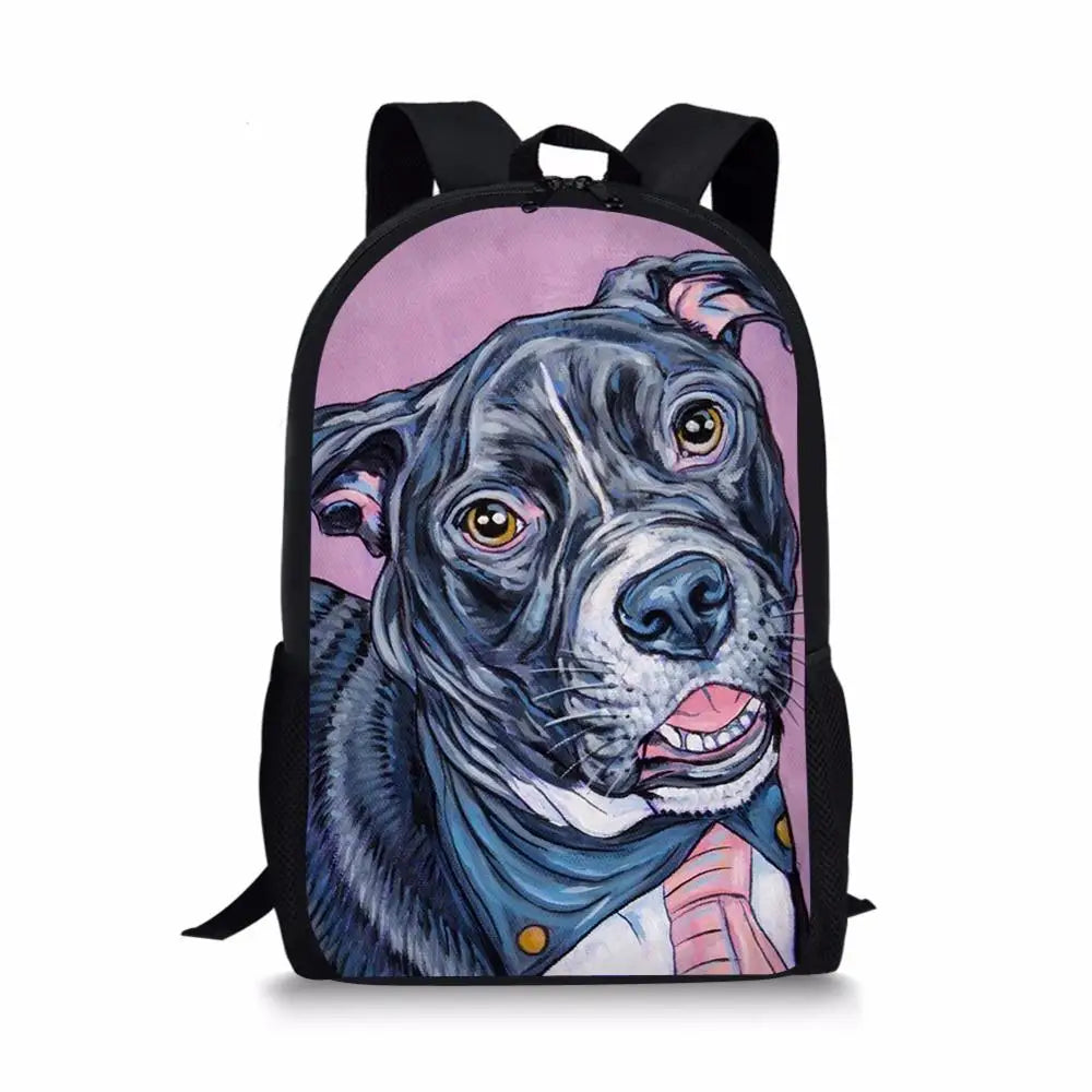 HaoYun Bulldog Print Kids School Backpack
