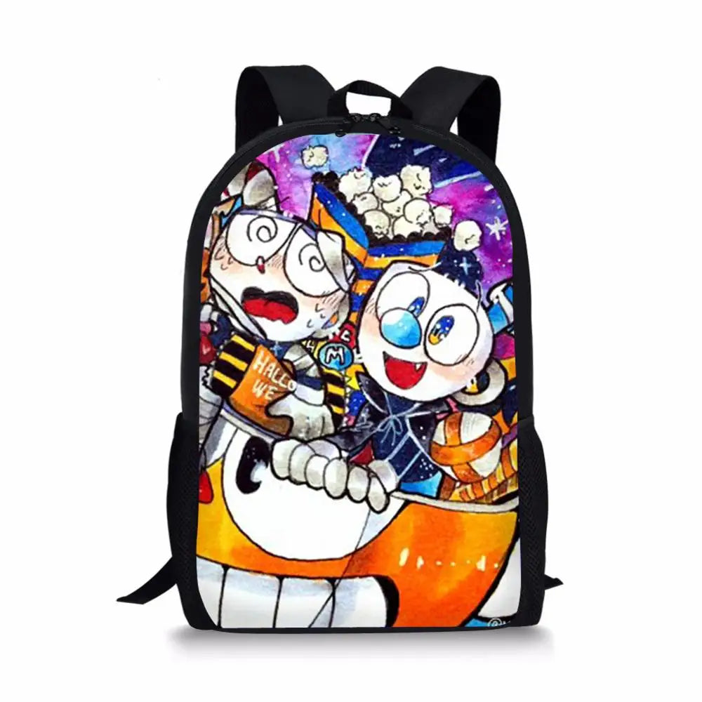 HaoYun Boys Cuphead Mugman 3D Print Backpack Customize Image Bagpack Mochila