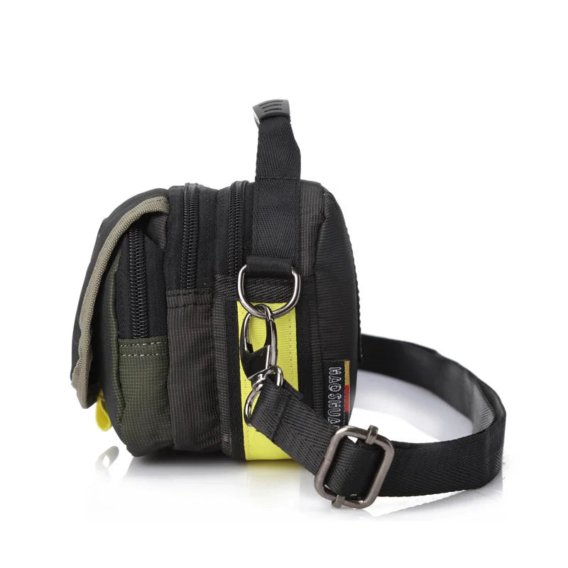 Haoshuai Men's Shoulder Bag Nylon Messenger Sports Backpack