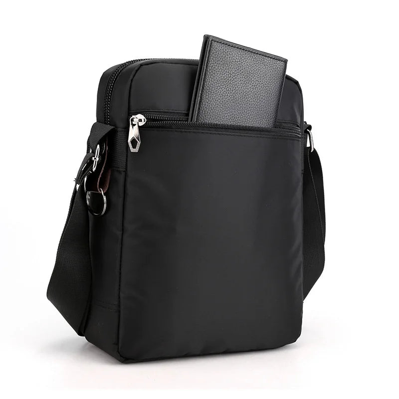 Haoshuai Men's Nylon Shoulder Messenger Bag Large Capacity Backpack