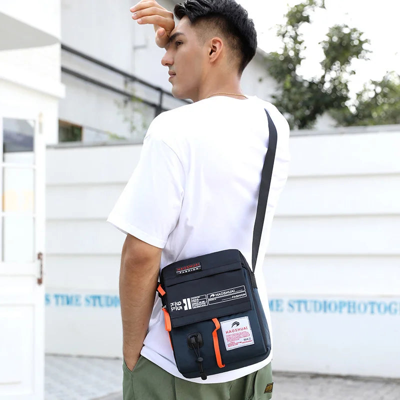 Haoshuai Men's Straddle Bag Single Shoulder Bag Sports and Leisure