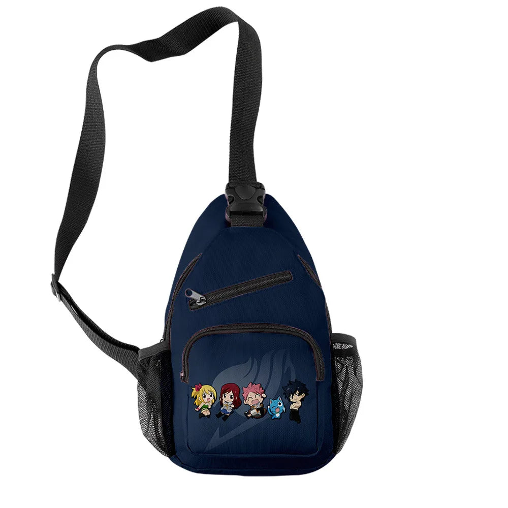 Anime Fairy Tail 3D Print Chest Bag Oxford Waterproof Outdoor Sports