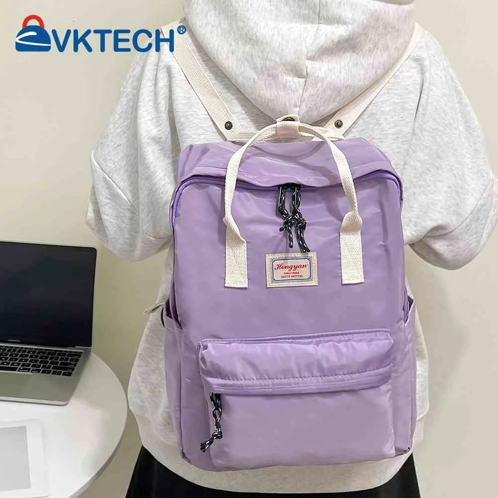 Harajuku Backpacks for Students Solid Knapsack Preppy Style School Bag