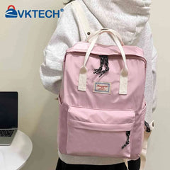 Harajuku Backpacks for Students Solid Knapsack Preppy Style School Bag