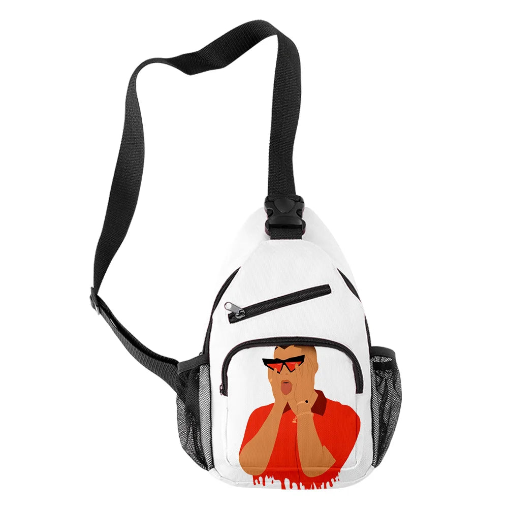 Harajuku Bad Bunny 3D Print Chest Bag Waterproof Crossbody Streetwear Shoulder