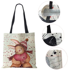 Harajuku Canvas Shopper Bag Christmas Elkwomen Shoulder Bag