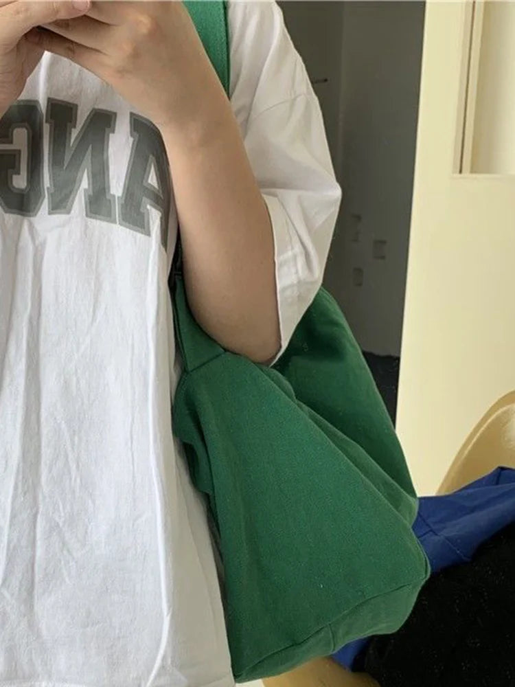 Harajuku Casual Tote Bag Female Candy Canvas Shoulder Bag