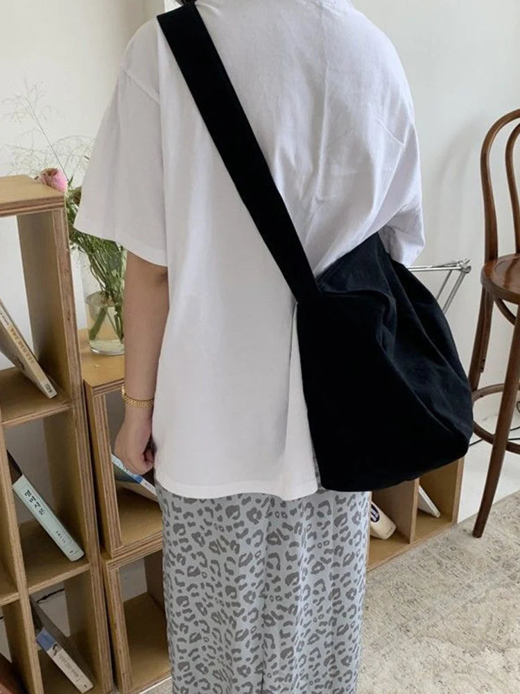 Harajuku Casual Tote Bag Female Candy Canvas Shoulder Bag