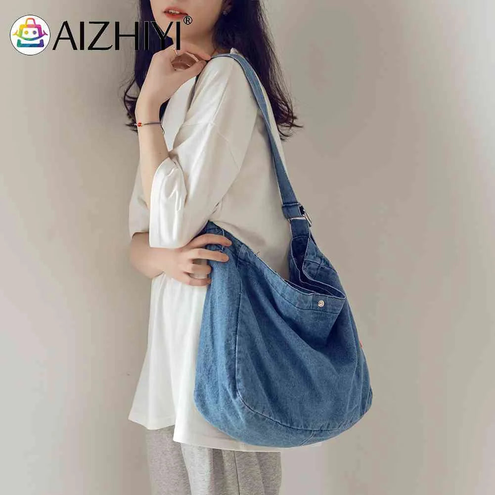 Harajuku Crossbody Bags Street Vintage Denim Messenger Pouch Cowboy Satchel