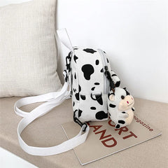 Harajuku Feng Schoolbag Female Ins Fire Cow Pattern Girl Bag