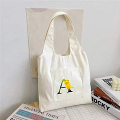 Harajuku Flower Print Large Tote Bag for Women