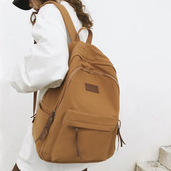 Harajuku Girl Canvas Backpack Solid School Bag Retro Bookbag