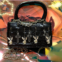 Harajuku Goth Women's Shoulder Bag Metalpunk Y2k Girls Small Square