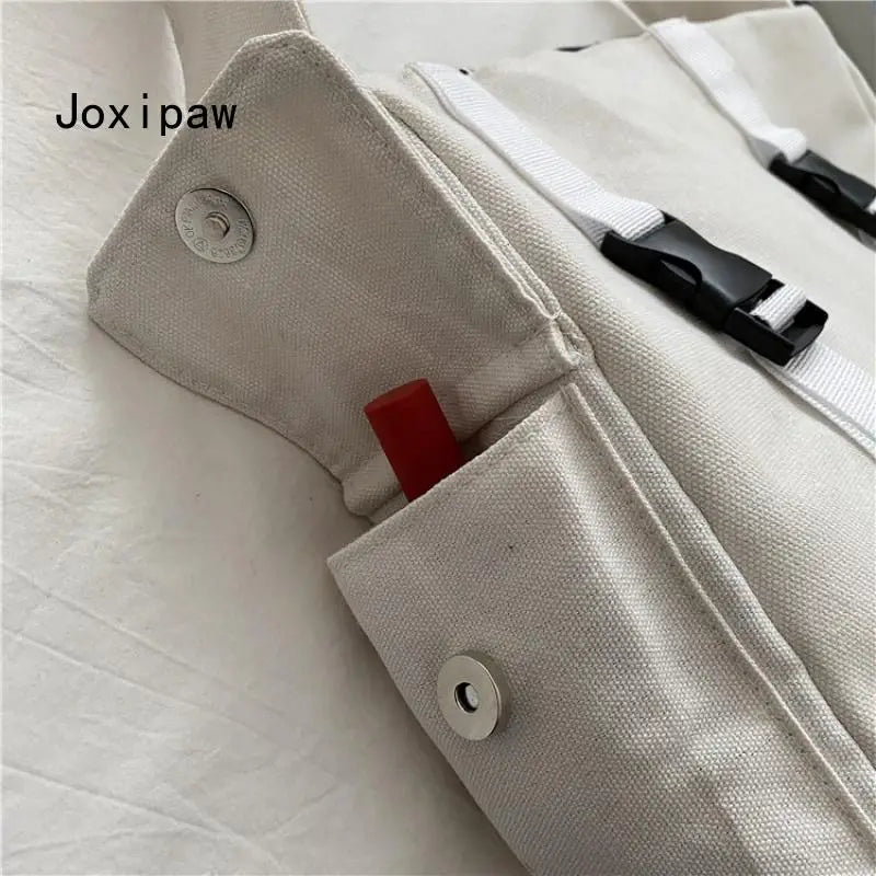 Harajuku Canvas Shoulder Bag Multifunctional Crossbody Female Bag