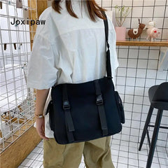 Harajuku Canvas Shoulder Bag Multifunctional Crossbody Female Bag