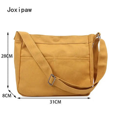 Harajuku Large Capacity Canvas Tote Bag Women Vintage Casual Crossbody Bag