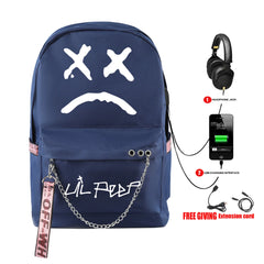 Harajuku Lil Peep Pink Backpack for School Teenagers Girls Student