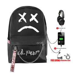 Harajuku Lil Peep Pink Backpack for School Teenagers Girls Student