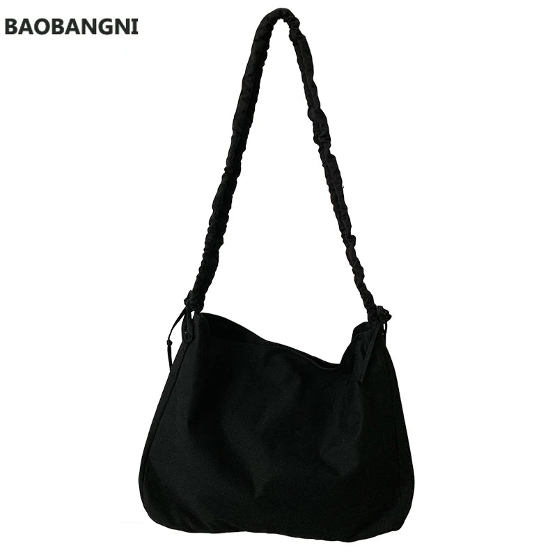 Harajuku Folding Canvas Tote Handbag Elastic Band Shoulder Bag